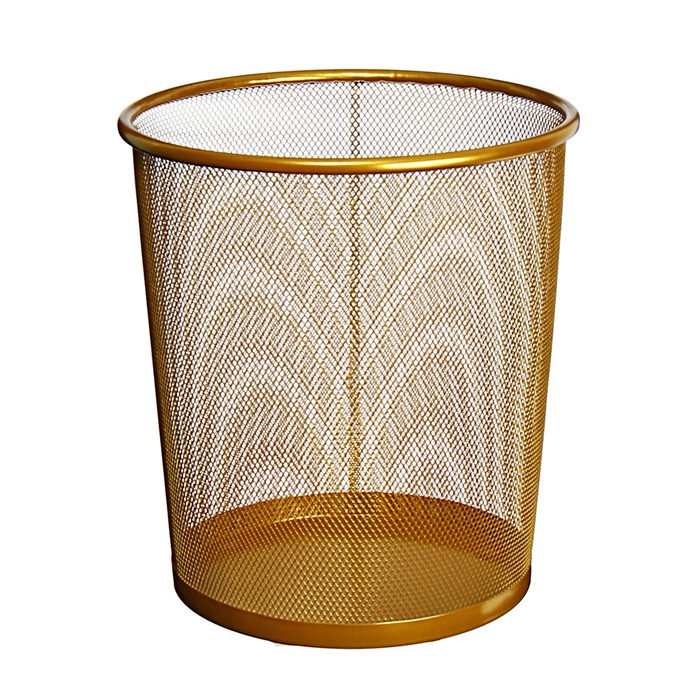 Корзина для бумаг Calligrata, 15 л, сетка, металлическая, золотая - Фото 1