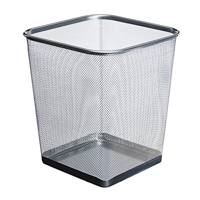 Корзина для бумаг Calligrata, 17 л, сетка, металлическая, квадратная, серебро