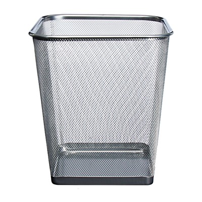 Корзина для бумаг Calligrata, 17 л, сетка, металлическая, квадратная, серебро