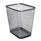 Корзина для бумаг Calligrata, 14 литров, сетка, металлическая, прямоугольная, серебро - Фото 1
