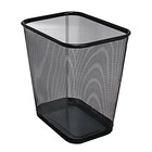 Корзина для бумаг Calligrata, 14 л, сетка, металлическая, прямоугольная, чёрный - Фото 1
