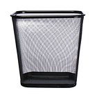 Корзина для бумаг Calligrata, 14 л, сетка, металлическая, прямоугольная, чёрный - Фото 2