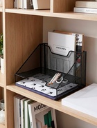 Лоток для бумаг Calligrata, металлическая сетка, 3 отделения, чёрный - Фото 3