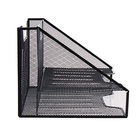 Лоток для бумаг Calligrata, металлическая сетка, 3 отделения, чёрный - Фото 6