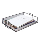 Лоток для бумаг Calligrata, горизонтальный, металлическая сетка, 1 отделение, чёрный 9930879 - фото 7490119