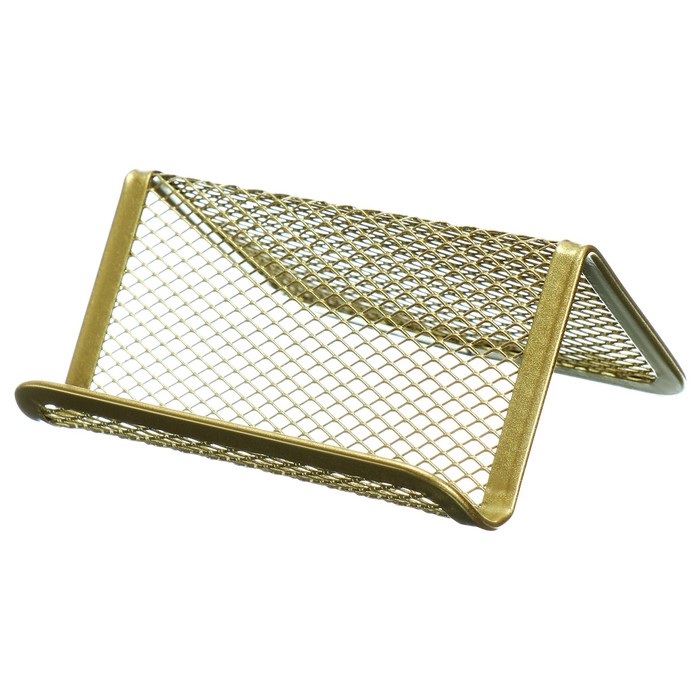 Подставка для визиток Calligrata, сетка, металлическая, золотой - Фото 1