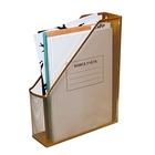 Лоток для бумаг Calligrata, вертикальный, металлическая сетка, 1 отделение, золото - Фото 7