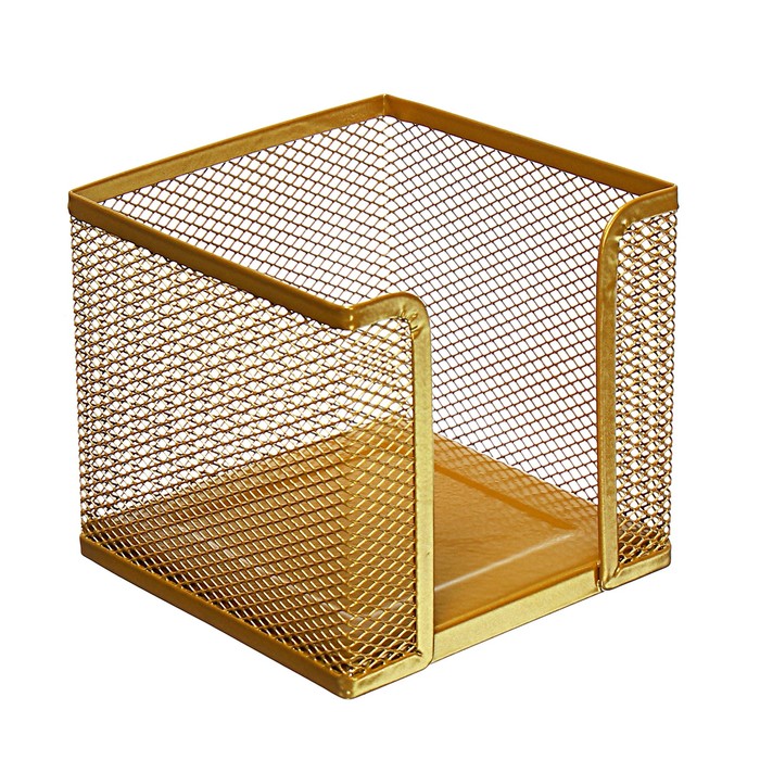 Подставка для бумажного блока Calligrata, большая сетка, металлическая, золотой - Фото 1