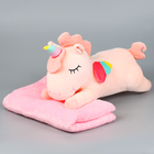 Мягкая игрушка «Единорог» с пледом, 50 см, цвет розовый - фото 321210261