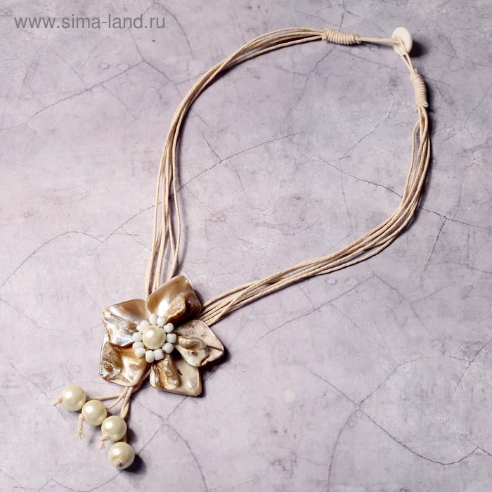 Колье 27х4,5х1,5 см "Белый бутон" - Фото 1