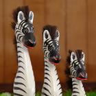 Сувенир «Семейство зебр», набор 3 шт., h=40 см, h=35 см, h=30 см, дерево - Фото 2