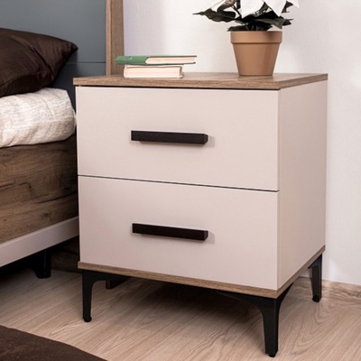 Тумба прикроватная «Кара 2», 500×400×593 мм, цвет дуб табачный craft/велюр