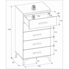 Комод высокий «Кара 3», 650×501×1230 мм, цвет дуб табачный craft / велюр - фото 14107813