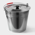Ведро, 12 л, d=32 см, с крышкой, AISI 201 сталь - Фото 2