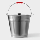 Ведро, 12 л, d=32 см, с крышкой, AISI 201 сталь - Фото 5