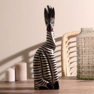 Сувенир «Зебра Лира», 40×12×10 см, дерево