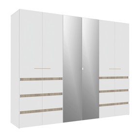 Шкаф для одежды 6-створчатый «Анона 7», 2700×594×2205 мм, цвет белый / дуб сонома