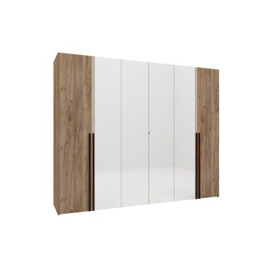 Шкаф для одежды 6-створчатый «Кара 7», 2700×598×2205 мм, цвет дуб табачный craft / велюр