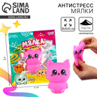 Антистресс сквиш мялка «Котик», с пастой, в пакете - Фото 1