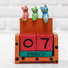 Деревянный календарь с кубиками "Три котёнка" 8х4,2х13,5 см цвет МИКС - Фото 5