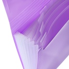 Папка-картотека, А4, 12 отделений, 600 мкм, ErichKrause "Diagonal Pastel", на резинке, тиснение, микс - фото 9535422