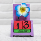 Деревянный календарь с кубиками "С цветком" 7,1х3,8х10,6 см МИКС - Фото 6