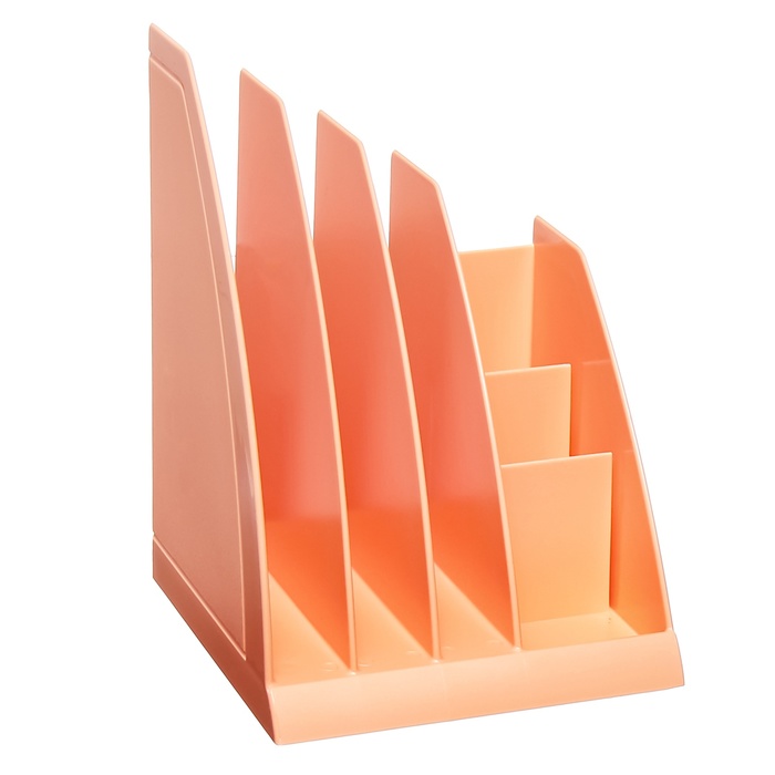 Лоток для бумаг вертикальный, 6 отделений, ErichKrause "Regatta Pastel Bloom", персиковый - Фото 1
