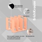 Лоток для бумаг вертикальный, 3 отделения, ErichKrause "Techno Pastel Bloom", персиковый - фото 25592599