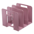 Лоток для бумаг вертикальный, 3 отделения, ErichKrause "Techno Manga", розовый - фото 9530706