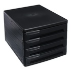 Файл-кабинет 4-секционный пластиковый ErichKrause "Classic", черный - фото 9378070