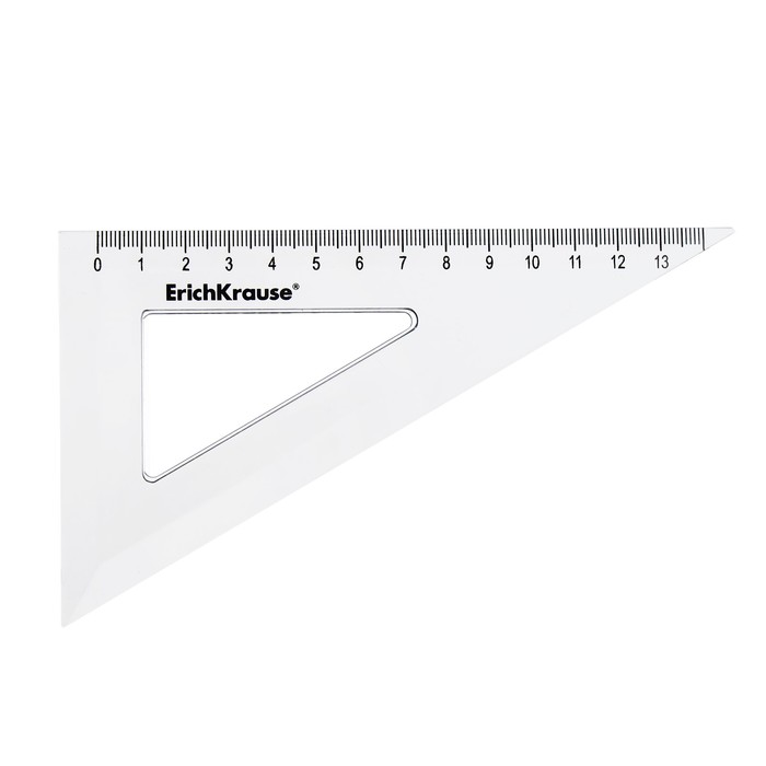 Треугольник 13 см ErichKrause "Clear", 60°, прозрачный - Фото 1
