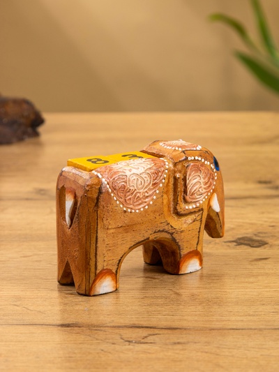 Вечный календарь с кубиками «Слоник», 11×4.5×6.6 см, дерево, МИКС