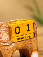 Вечный календарь с кубиками «Слоник», 11×4.5×6.6 см, дерево, МИКС - Фото 6