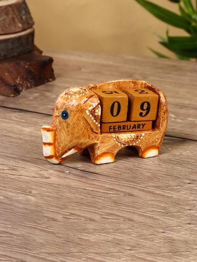 Вечный календарь с кубиками «Слоник», 11×4.5×6.6 см, дерево, МИКС