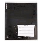 Тетрадь 12 листов в линейку ErichKrause "Black Pattern", УФ-лак, обложка мелованный картон, блок офсет, микс - Фото 6