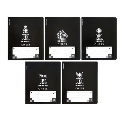 Тетрадь 18 листов в линейку ErichKrause "Chess Player", УФ-лак, обложка мелованный картон, блок офсет, микс