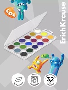 Акварель 18 цветов, ErichKrause Jolly Friends, без кисти, пластиковая коробка, европодвес - Фото 4