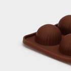 Форма для шоколада Доляна «Шарики», силикон, 20,5×10,2 см, 15 ячеек (d=2,8 см), цвет коричневый - Фото 5