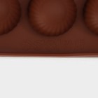 Форма для шоколада Доляна «Шарики», силикон, 20,5×10,2 см, 15 ячеек (d=2,8 см), цвет коричневый - Фото 7