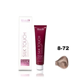 Краситель для волос Ollin Professional Silk Touch, безаммиачный, тон 8/72 светло-русый коричнево-фиолетовый