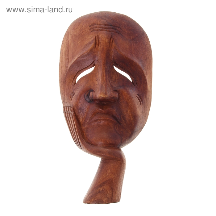 Сувенир дерево "Грустная маска" 25х13х4,5 см - Фото 1