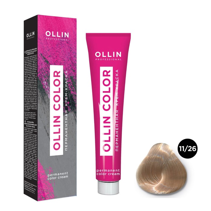Крем-краска для волос перманентная Ollin Professional Color, тон 11/26 специальный блондин розовый, 60 мл - Фото 1