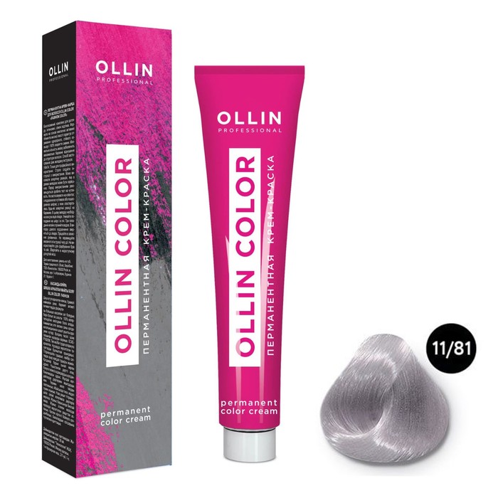 Крем-краска для волос перманентная Ollin Professional Color, тон 11/81 специальный блондин жемчужно-пепельный, 100 мл - Фото 1