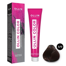 Крем-краска для волос перманентная Ollin Professional Color, тон 3/0 тёмный шатен, 100 мл 10231975