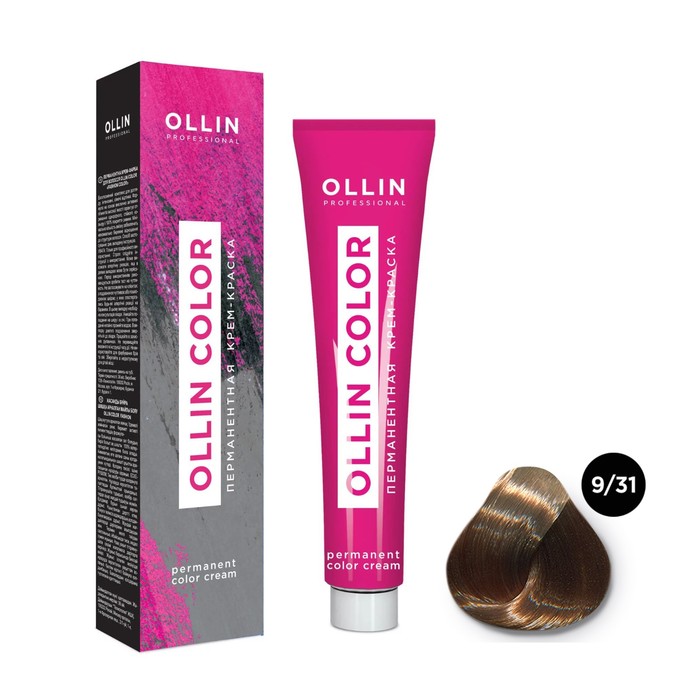 Крем-краска для волос перманентная Ollin Professional Color, тон 9/31 блондин золотисто-пепельный, 100 мл - Фото 1