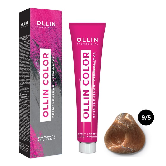 Крем-краска для волос перманентная Ollin Professional Color, тон 9/5 блондин махагоновый, 60 мл - Фото 1