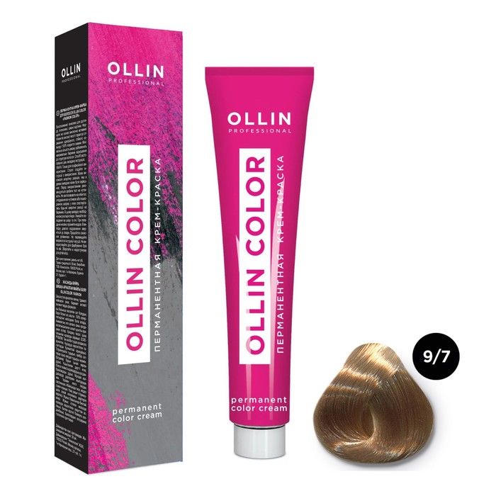 Крем-краска для волос перманентная Ollin Professional Color, тон 9/7 блондин коричневый, 100 мл - Фото 1