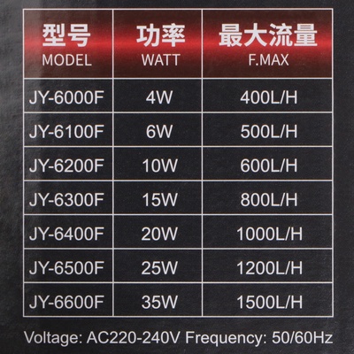 Фильтр внутренний JINGYE JY-6000F, 400 л/ч, 4 Вт