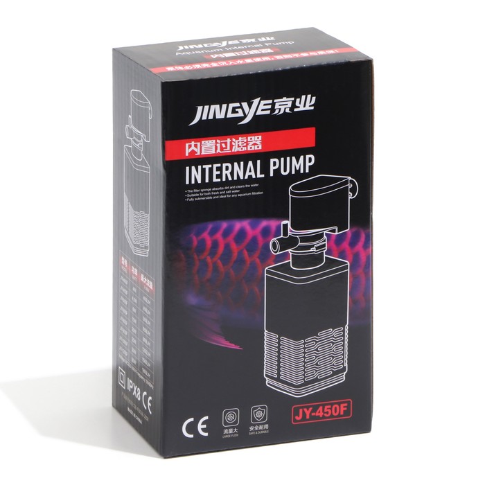 Фильтр внутренний JINGYE JY-450F, 450 л/ч, 4,5 Вт