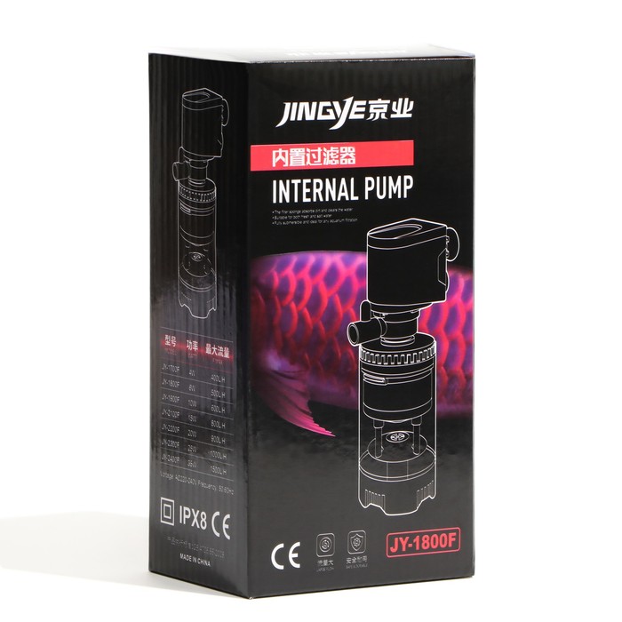 Фильтр внутренний JINGYE JY-1800F,  с импеллером, 500 л/ч, 6 Вт